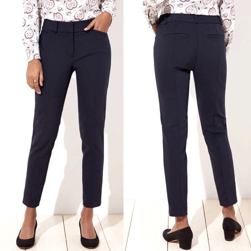 LOFT Navy Julie Skinny Trousers
